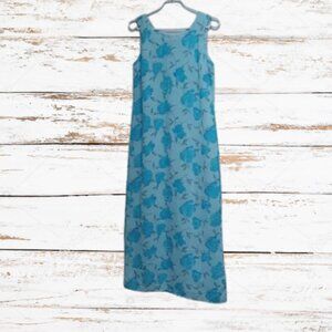 ACCOMPLICE light blue roses pattern shoulder sleeveless long summer spring Dress